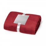DYLEAF. (240 g/m&sup2;) fleece blanket with ribbon wrap and personalisation card - Burgundy