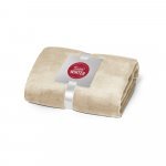 DYLEAF. (240 g/m&sup2;) fleece blanket with ribbon wrap and personalisation card - Beige