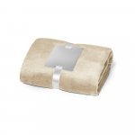 DYLEAF. (240 g/m&sup2;) fleece blanket with ribbon wrap and personalisation card - Beige