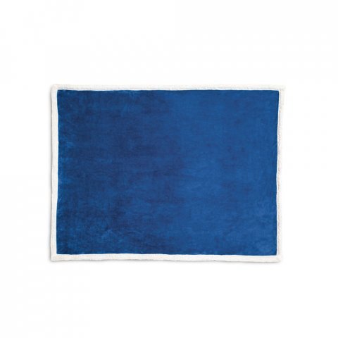 HEIDEN. Wendbare Fleecedecke (190 g/m&sup2;) mit Satinband und personalisierter Karte - K&ouml;nigsblau