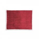 HEIDEN. Wendbare Fleecedecke (190 g/m&sup2;) mit Satinband und personalisierter Karte - Burgunder
