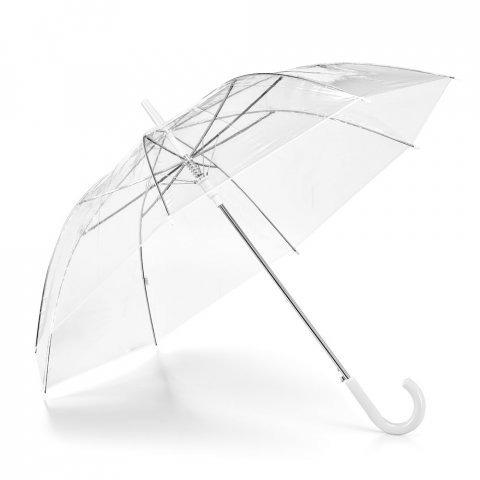NICHOLAS. Transparent POE umbrella with automatic opening - White