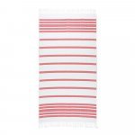 SARDENHA. Beach towel in cotton (70% recycled) and polyester (30% recycled) (180 g/m&sup2;) - Red