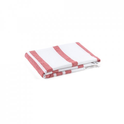 SARDENHA. Beach towel in cotton (70% recycled) and polyester (30% recycled) (180 g/m&sup2;) - Red
