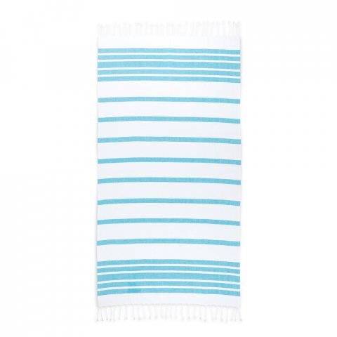 SARDENHA. Beach towel in cotton (70% recycled) and polyester (30% recycled) (180 g/m&sup2;) - Light blue