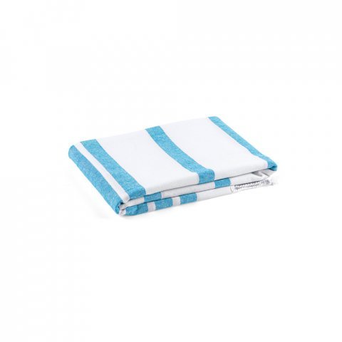SARDENHA. Beach towel in cotton (70% recycled) and polyester (30% recycled) (180 g/m&sup2;) - Light blue