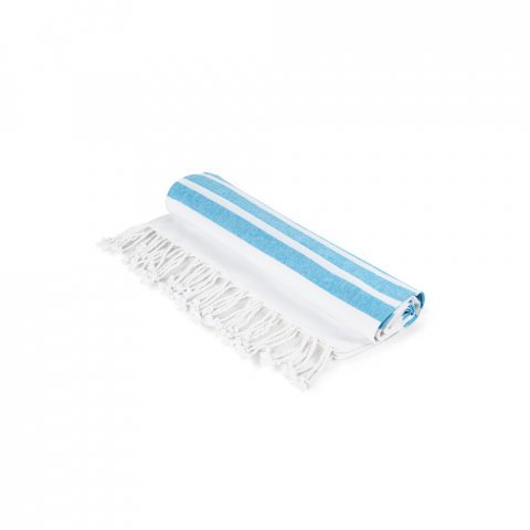 SARDENHA. Beach towel in cotton (70% recycled) and polyester (30% recycled) (180 g/m&sup2;) - Light blue