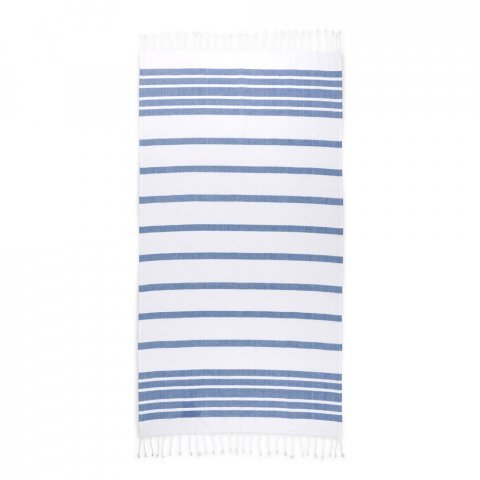 SARDENHA. Beach towel in cotton (70% recycled) and polyester (30% recycled) (180 g/m&sup2;) - Navy blue