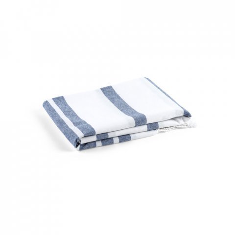 SARDENHA. Beach towel in cotton (70% recycled) and polyester (30% recycled) (180 g/m&sup2;) - Navy blue