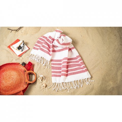 SARDENHA. Beach towel in cotton (70% recycled) and polyester (30% recycled) (180 g/m&sup2;)
