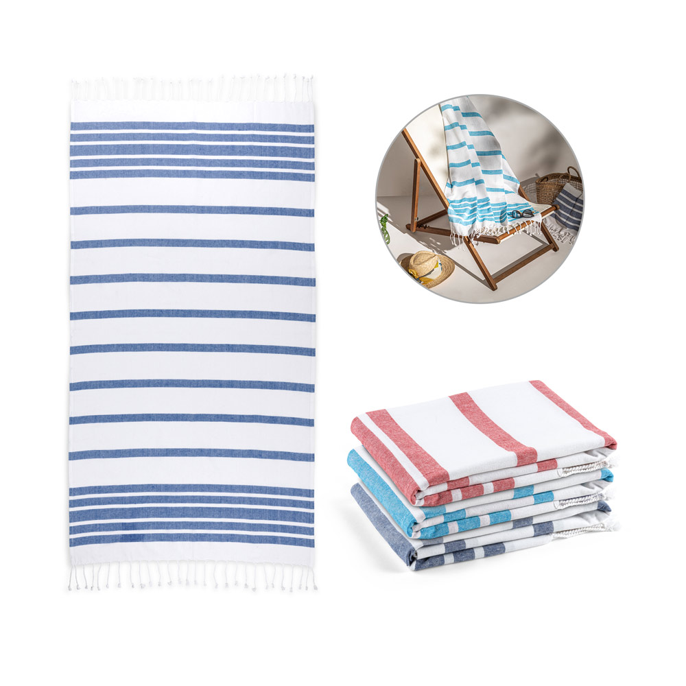 SARDENHA. Telo da mare in cotone (riciclato al 70%) e poliestere (riciclato al 30%) (180 g/m²)