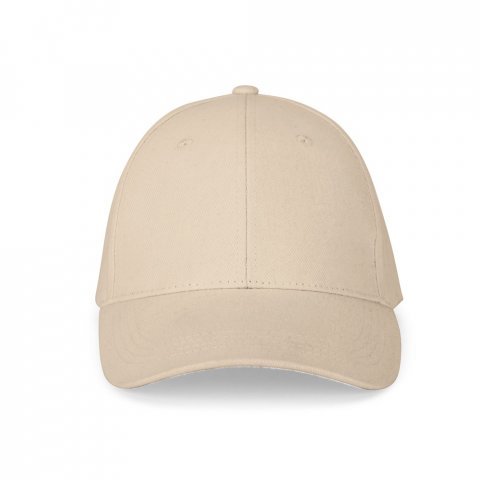 NATHAN. 100 % puuvillaa oleva lippis (260 g/m&sup2;), jossa on 6 paneelia - Beige