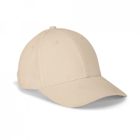 NATHAN. 100 % puuvillaa oleva lippis (260 g/m&sup2;), jossa on 6 paneelia - Beige