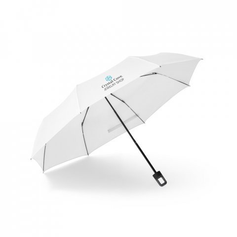 GEORGE. Parasol 21'' wykonany z poliestru pochodzącego z recyklingu (100% rPET) 190T wiatroodporny pongee - Biały
