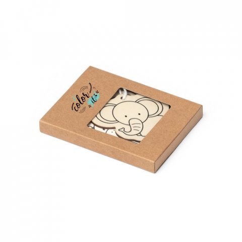 FAUNE. Conjunto para pintar para crian&ccedil;as em madeira - Natural