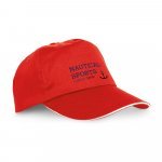 CLAIRE. Casquette sandwich en 100% polyester - Rouge