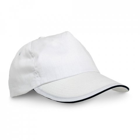 CLAIRE. Casquette sandwich en 100% polyester - Blanc