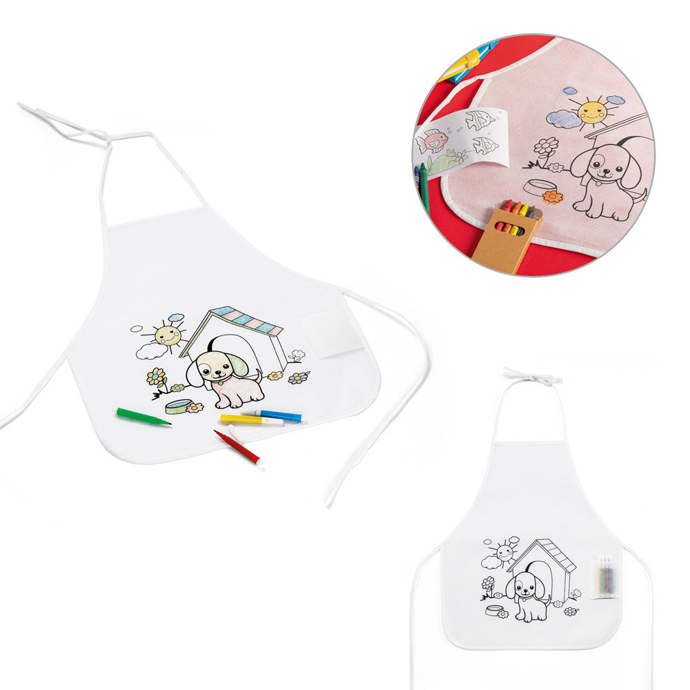 NILO. Grembiule per bambini da colorare in TNT (80 g/m²)